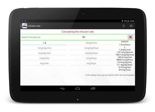 Infusion rate calculator PRO 5.0 Gallery 10