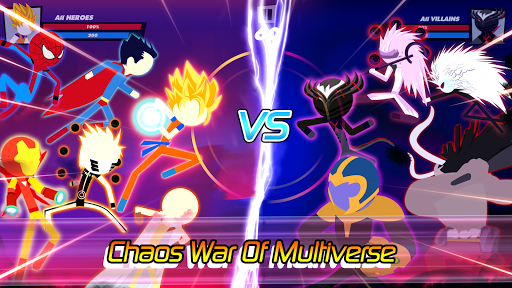 Super Stick Fight AllStar Hero Chaos War Battle v2.3 MOD APK Unlimited Key/Card/Mega Menu Gallery 1