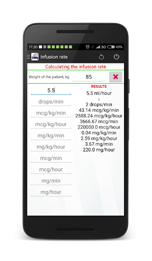 Infusion rate calculator PRO 5.0 Gallery 4