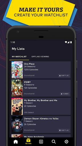 VRV: Anime, game videos