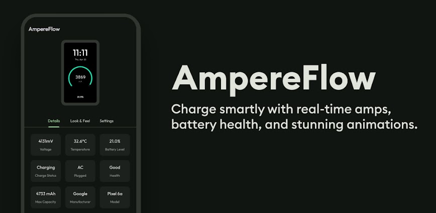 AmpereFlow: Battery Speed, AOD Mod APK 1.4.4 (Unlocked)(Pro)